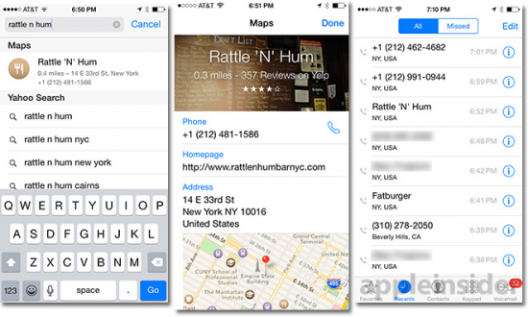 iOS 8重磅新功能：地图信息自动导入来电记录