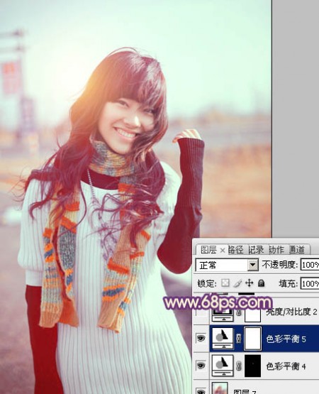 Photoshop将写真人物图片增加温暖橙紫色效果
