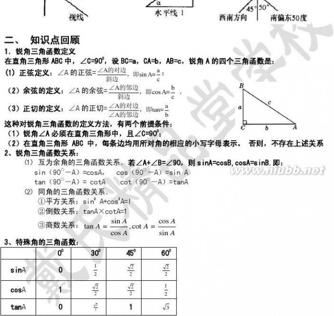 直角三角形 直角三角形边角关系