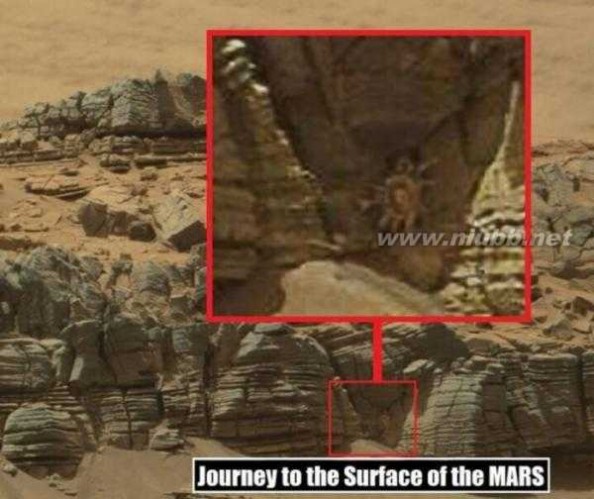 火星照片现女外星人 火星照片现“女外星人” 另有形似螃蟹物体引猜疑