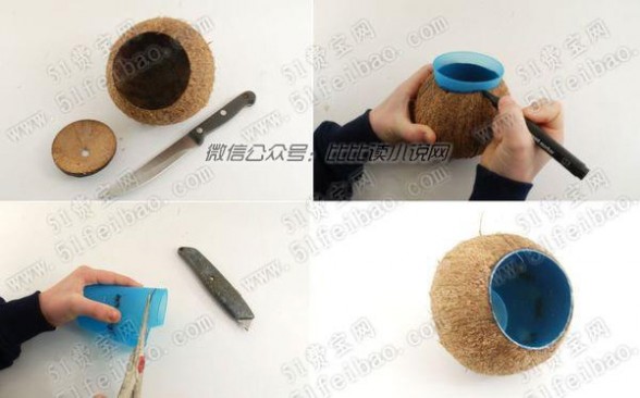 椰子壳 如何利用椰子壳做手工制作饮水杯