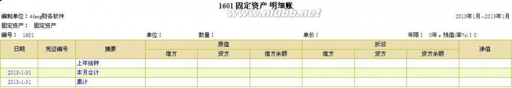 [下载]2013年小企业会计账簿（固定资产明细账&台账）