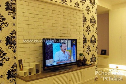简单电视墙效果图 简约风格壁纸电视墙效果图