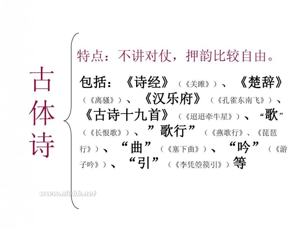 中国古代诗歌 中国古代诗歌的分类