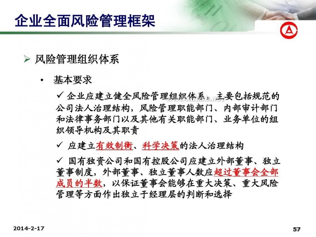 企业全面风险管理 企业全面风险管理专题