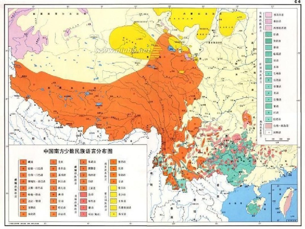 中国方言地图 万语分布详图(世界语言分布地图,中国方言分布地图,外语地区分布地图等)