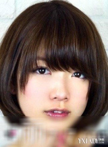 圆脸发型 齐刘海短发波波头 圆脸女生适合的发型
