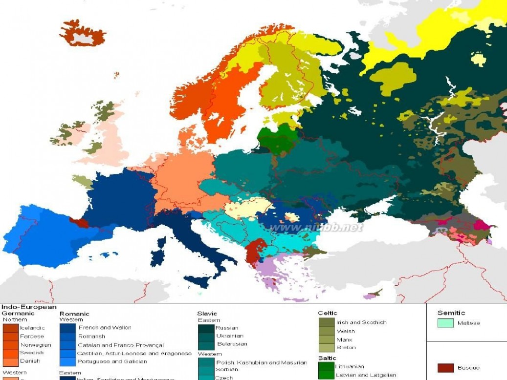 世界语言分布 世界语言分布详图