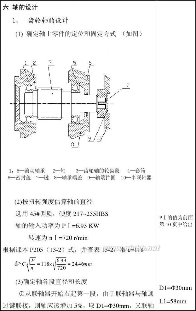 单级圆柱齿轮减速器 一级圆柱齿轮减速器说明书