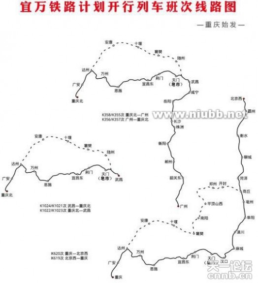 [转摘]穿越长江三峡的宜万铁路线路图