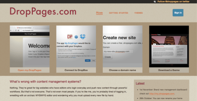 DropPages：用Dropbox 架设免费个人网站