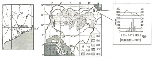 尼日利亚地理位置 （24分）读广州省局部区域及尼日利亚农作物分布图，回答问题。（1）归纳广东省与尼日利亚两区域地理位置
