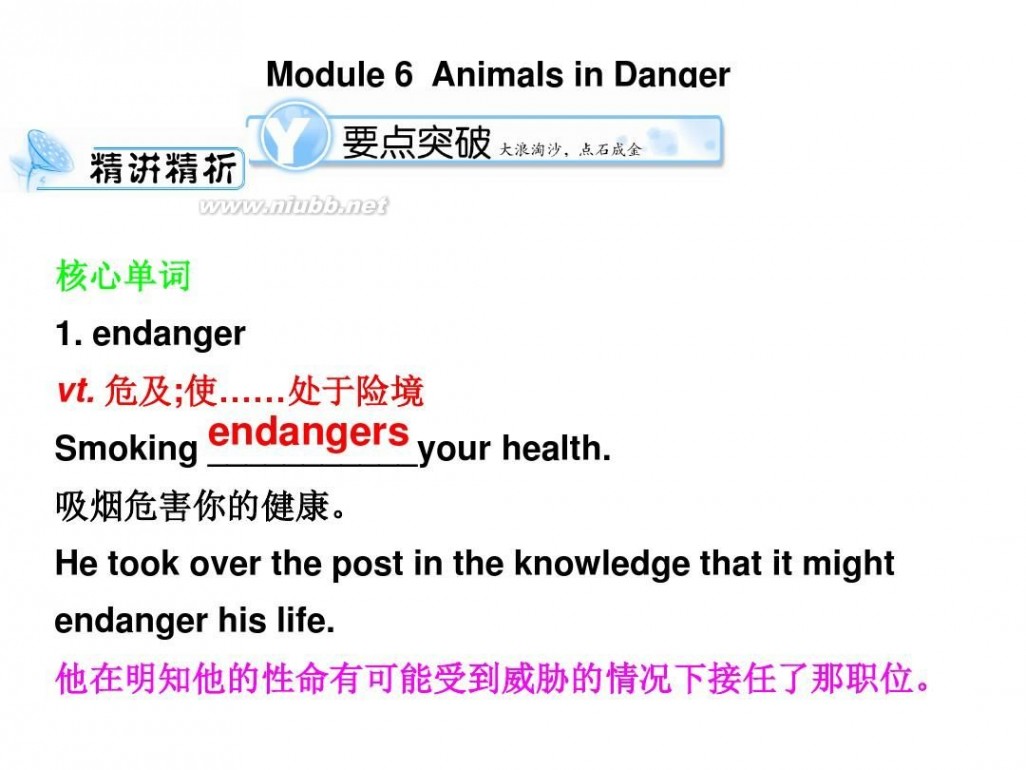 danger Module_6_Animals_in_Danger课件