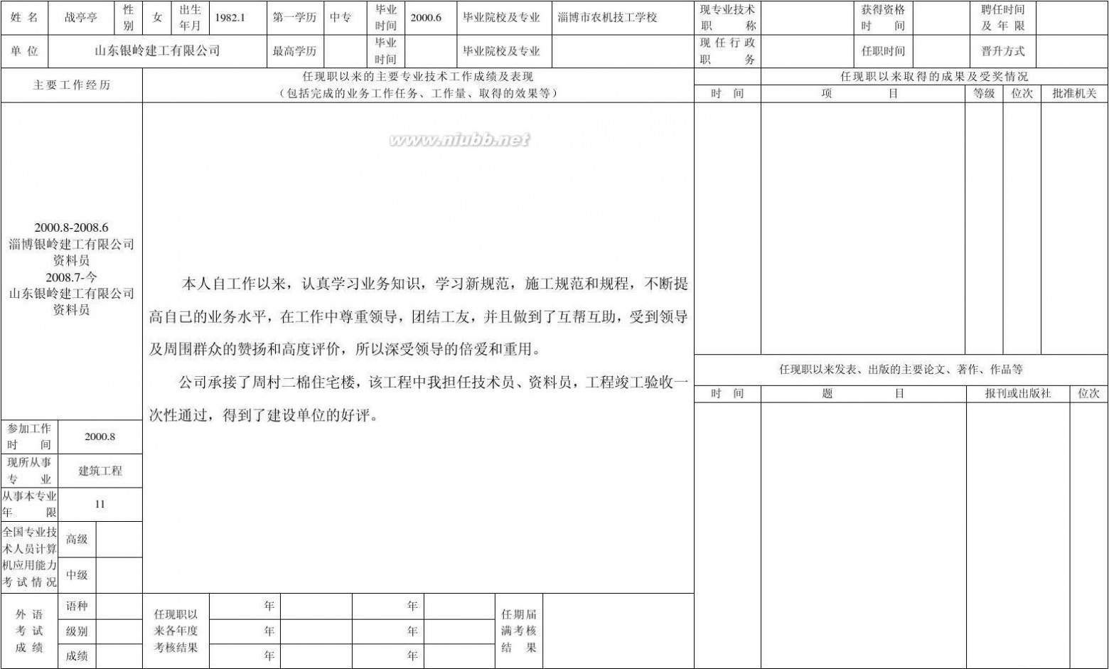 专业技术人员申报评审职称情况一览表 2011专业技术人员申报评审职称情况一览表