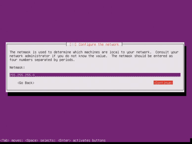 Configure Network Mask for Ubuntu 16.04