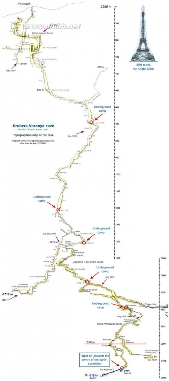库鲁伯亚拉洞穴 去探险，世界上最深的洞穴有地图啦（图）