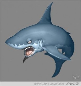 Photoshop绘精致卡通三维鲨鱼