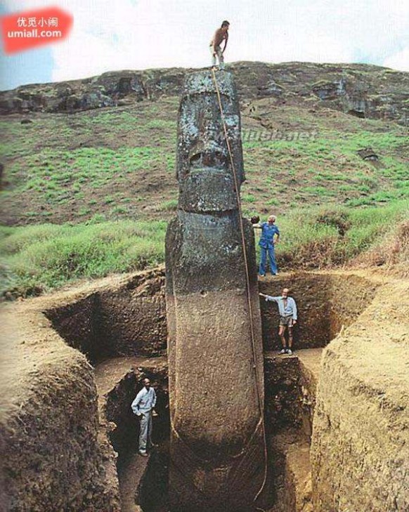 复活节岛的神秘雕像挖起来了，居然穿着“丁字裤”！_复活节岛雕像
