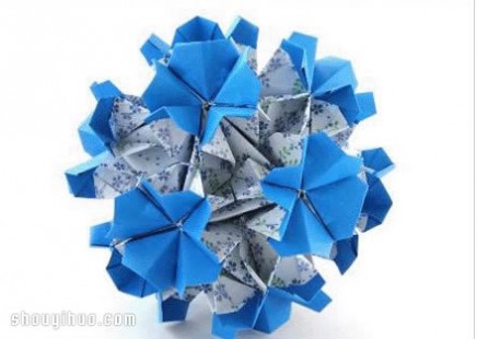 樱草花 樱草花球的折法图解 手工折纸制作樱草花球