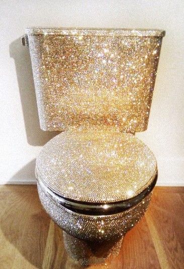 黄金白银打造的施华诺版的马桶