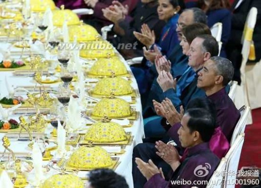 apec国宴 APEC领导人用珐琅彩瓷食“国宴”