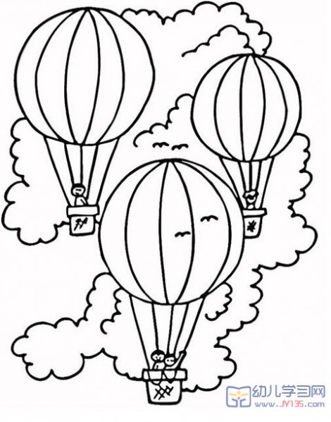 热气球简笔画 热气球简笔画：飞到天上的热气球