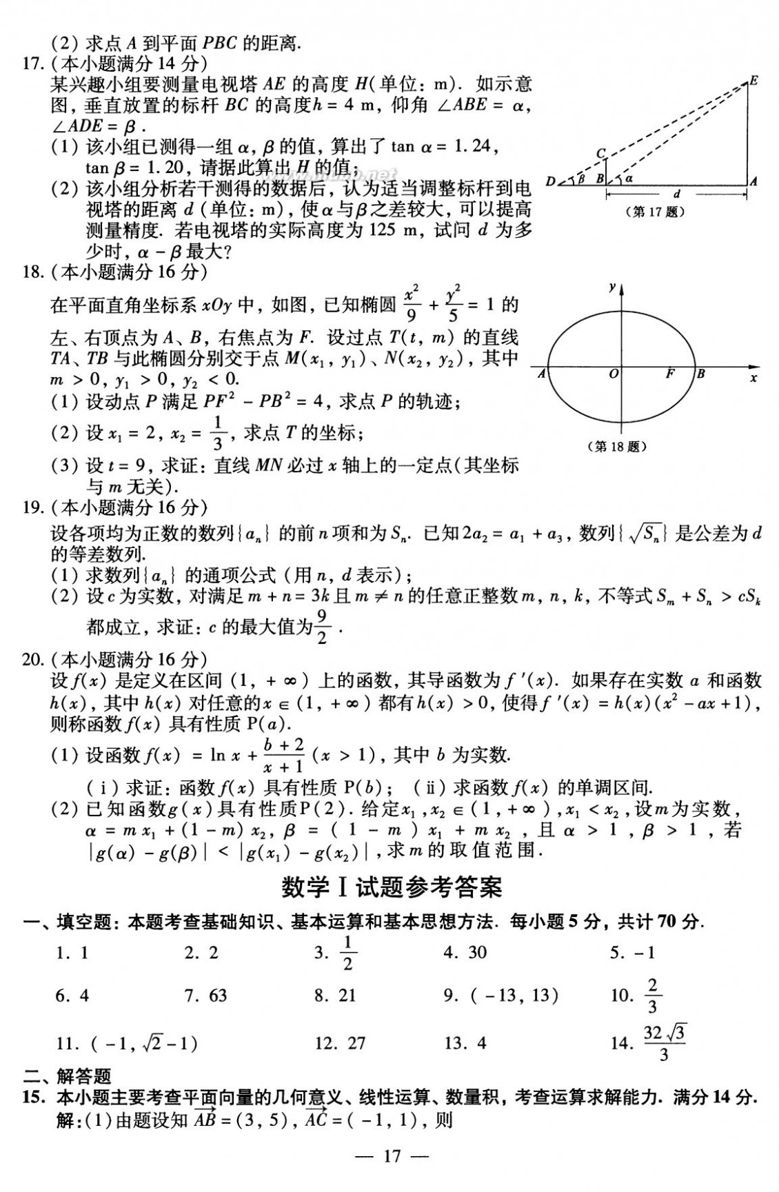 2010江苏数学高考 2010年江苏高考数学试卷及参考答案