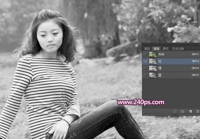 Photoshop利用通道抠出精细的发丝及更换背景色