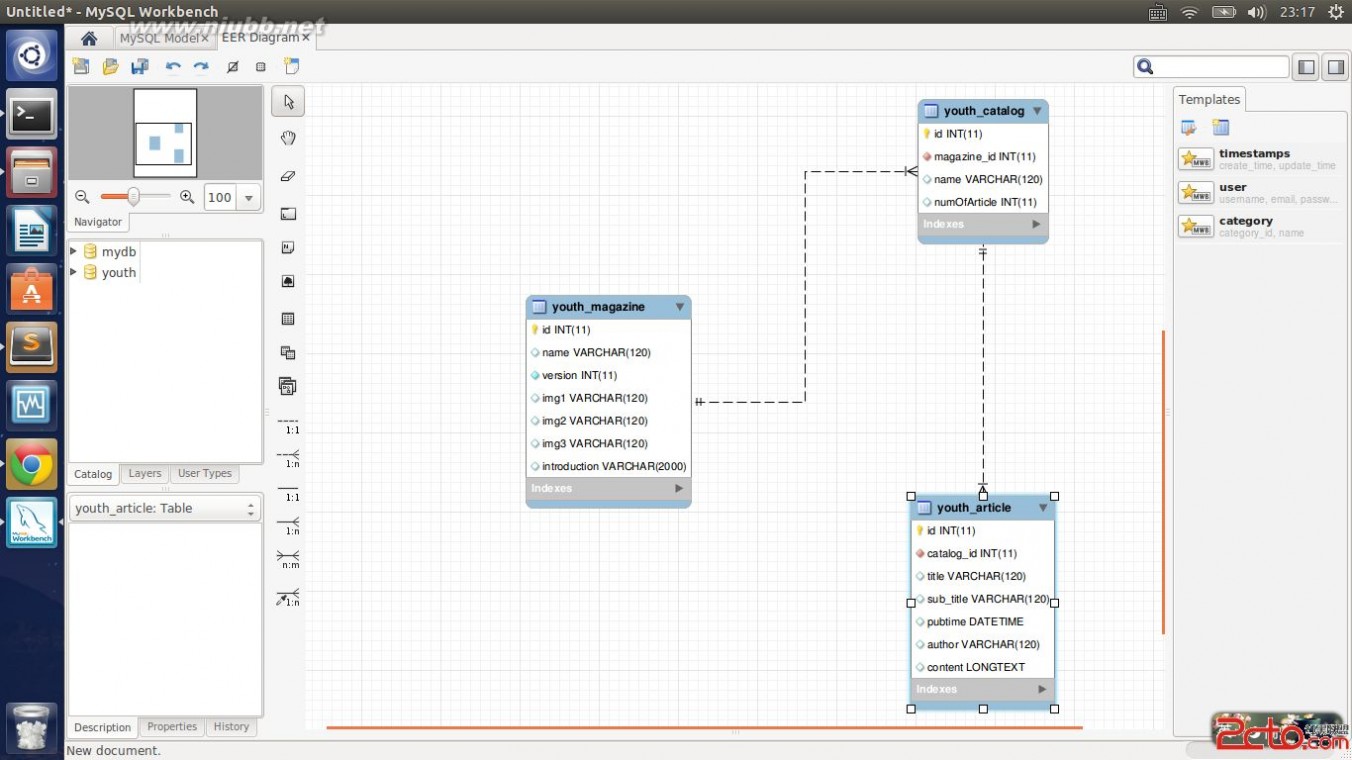 er图 用mysqlworkbench生成ER图