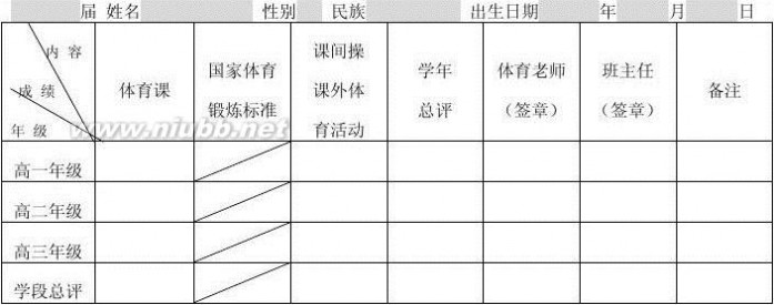 高中毕业生登记表 高中毕业生登记表