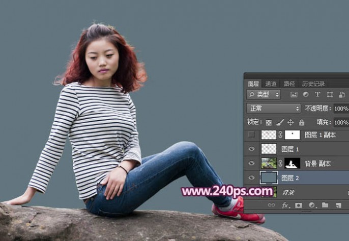 Photoshop利用通道抠出精细的发丝及更换背景色