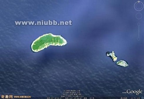 钓鱼岛卫星图
