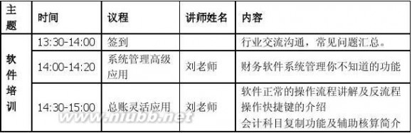 免费培训 用友财务软件十月份免费培训通知