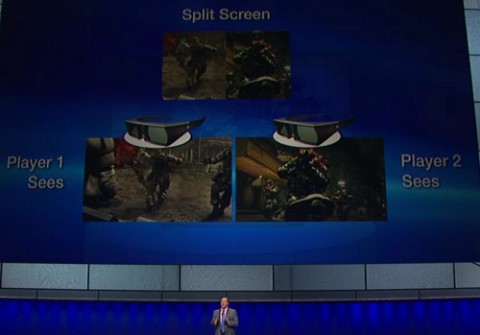 Sony公布了同屏看到两种画面的3D眼镜