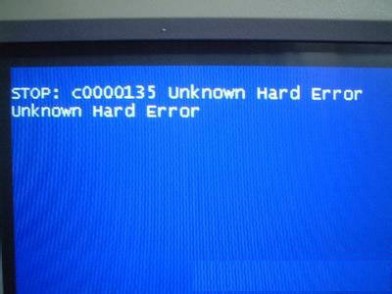 STOP:C0000135 UNKNOWN HARD ERROR