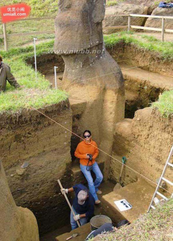 复活节岛的神秘雕像挖起来了，居然穿着“丁字裤”！_复活节岛雕像