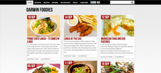 Darwin Foodies blog design