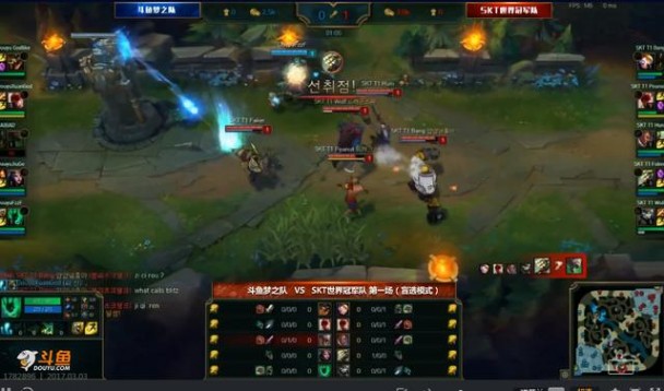 SKT VS 斗鱼主播队，HUNI卢锡安和小花生盲僧被秀一脸