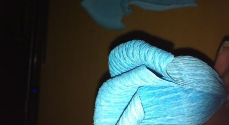 蓝色妖姬玫瑰花的折法