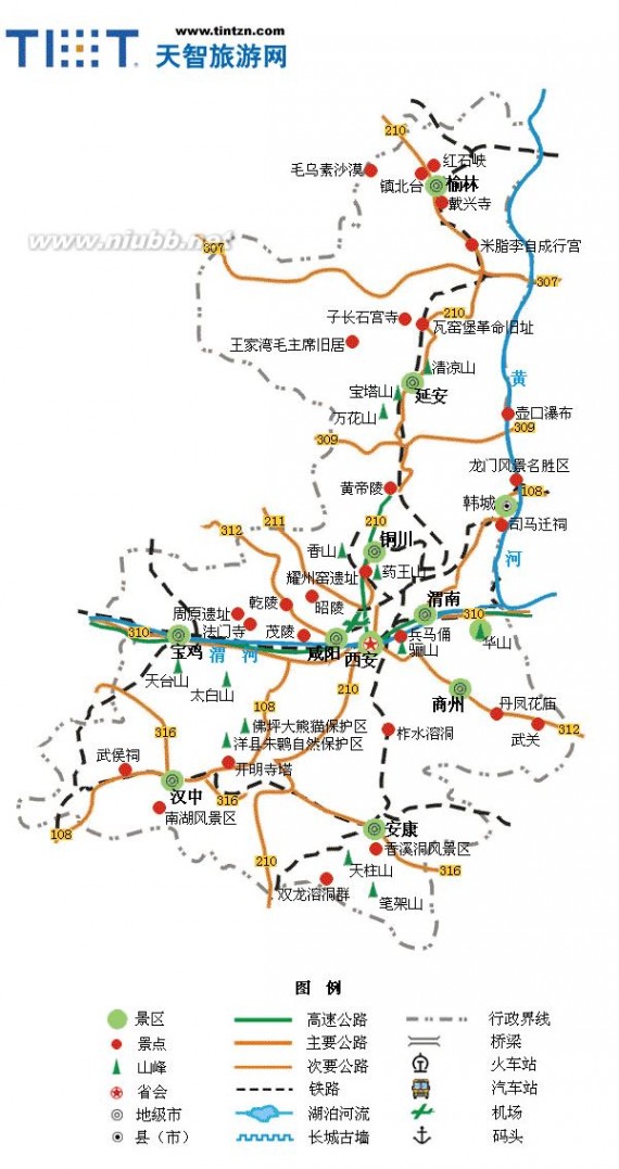 交通和景点大全：各省旅游简图_左岸右岸