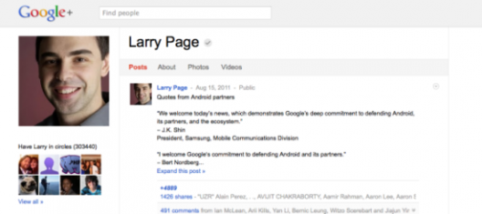 佩奇上次在Google+上公开发布文章是在一个月之前