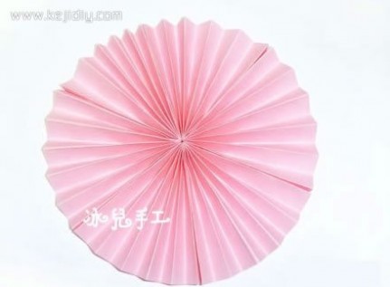 纸扇子 折纸制作粉红小猪扇子