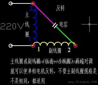 单相电机正反转接线图-单相电机正反转接线图