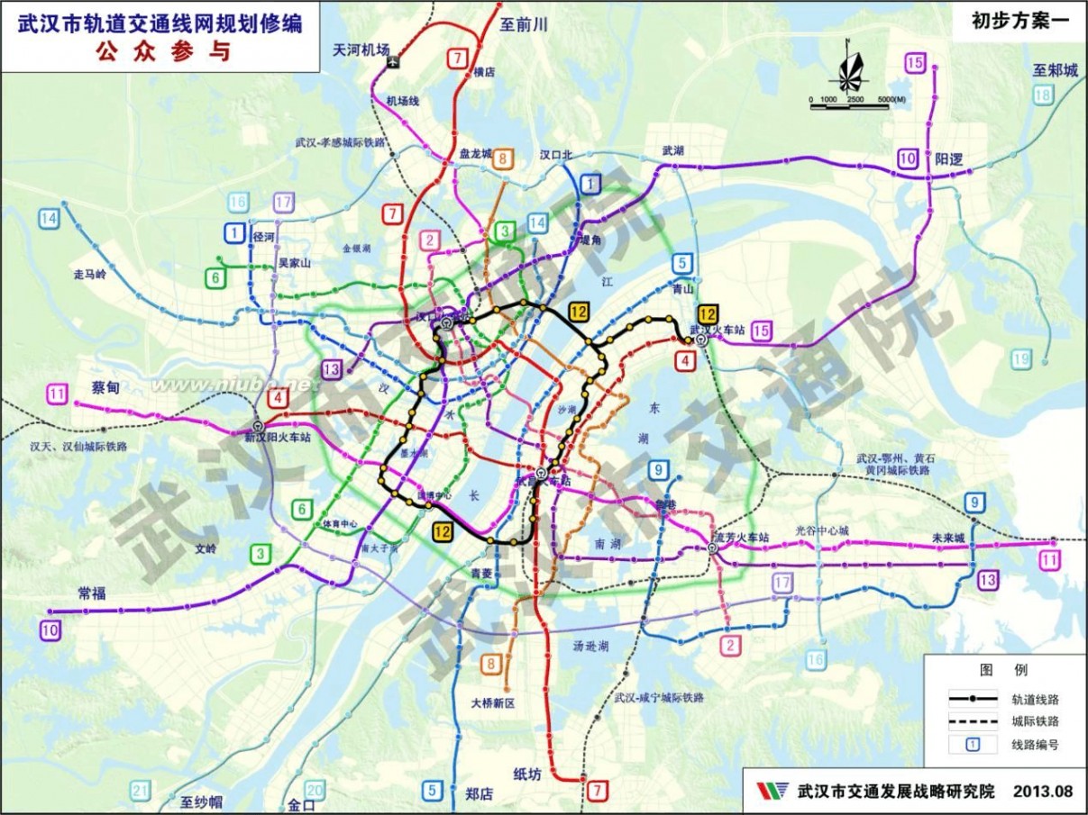 武汉地铁规划 2013-2049武汉地铁武汉轨道交通线网规划两方案【高清原图】【最新版】