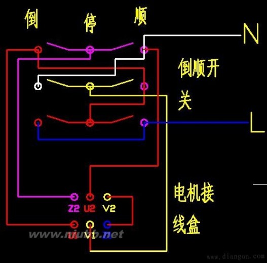 单相电机正反转接线图详解_单相电机正反转接线图