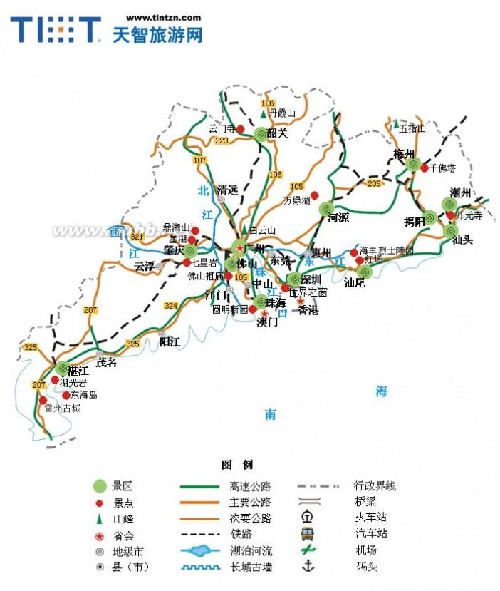 交通和景点大全：各省旅游简图_左岸右岸