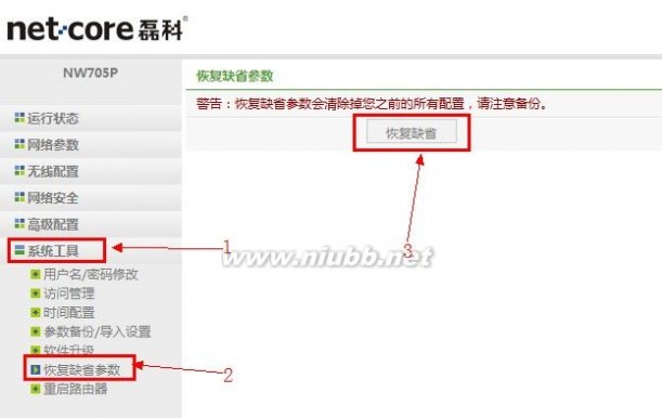 Netcore磊科无线路由器怎么恢复出厂设置(重置)? 怎么重启路由器