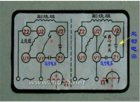 单相电机接线_ 单相电机正反转接线图_单相电机电容接线图_单相电机倒顺开关接线图_单相电机接线图