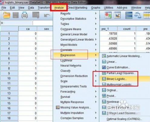 logistic spss二分类的logistic回归的操作和分析方法