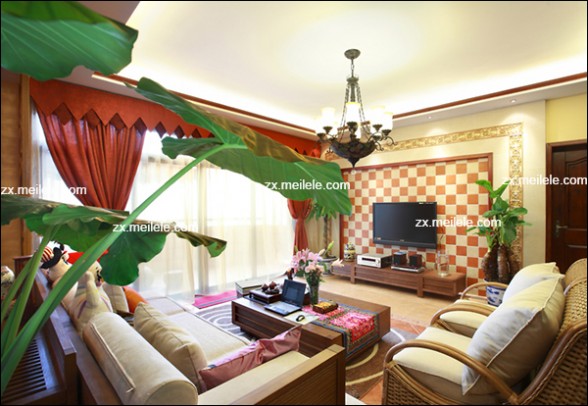  130平三居室装修之绿色东南亚的奇妙之旅